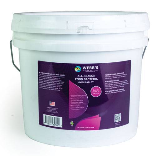 Webb's Water Gardens All-Season Pond & Lake Bacteria with Barley - 8 oz Water Soluble Packets