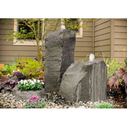 Blue Thumb Cascade Double Fountain with Accent Planter