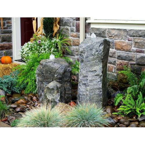 Blue Thumb Double Cascade Fountain with Accent Rock