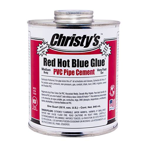 Christy's Red Hot Blue Glue PVC Cement - Low VOC