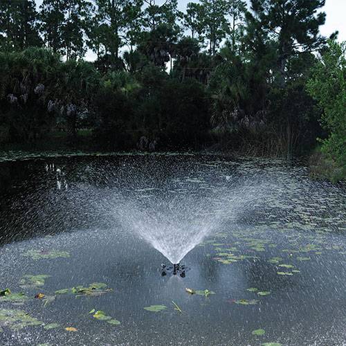 Pond Boss Floating Fountain with Lights