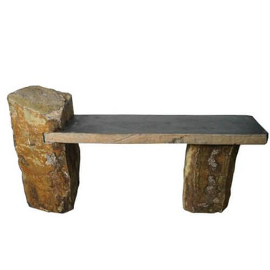 Anjon 47" Basalt Bench w/ Recessed Side