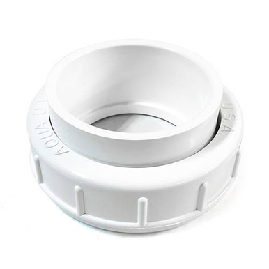 Aqua Ultraviolet Union Half, 2” Without Thread, with O-Ring and Union Ring, White