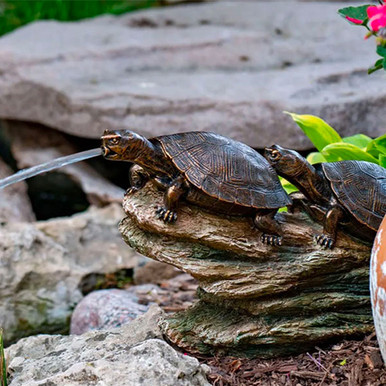 Aquascape Double Turtle on Log Spitter