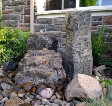 Blue Thumb Cascade Mini-Mountain Spring Triple Fountain Kit with Mixed Pebble