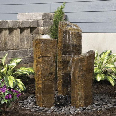 Atlantic 3 Piece Natural Basalt Column Fountain Kit - 24", 30", 36"