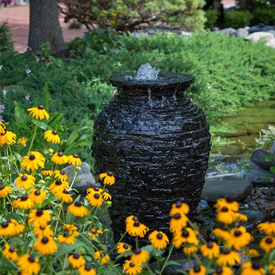 Aquascape Large Stacked Slate Urn Landscape Fountain Kit