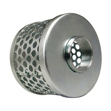 Green Leaf Round Hole Steel Basket Suction Strainer 2" Female NPT