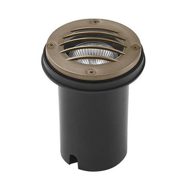Encore Well Light, Brass, Louvered Cover, Composite Sleeve