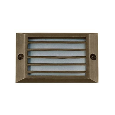 Encore Solid Cast Brass Louvered Step Light, 4.5", 2w LED Panel