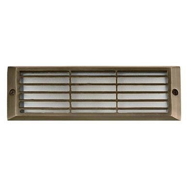 Encore Solid Cast Brass Louvered Step Light, 9", 3w LED Panel