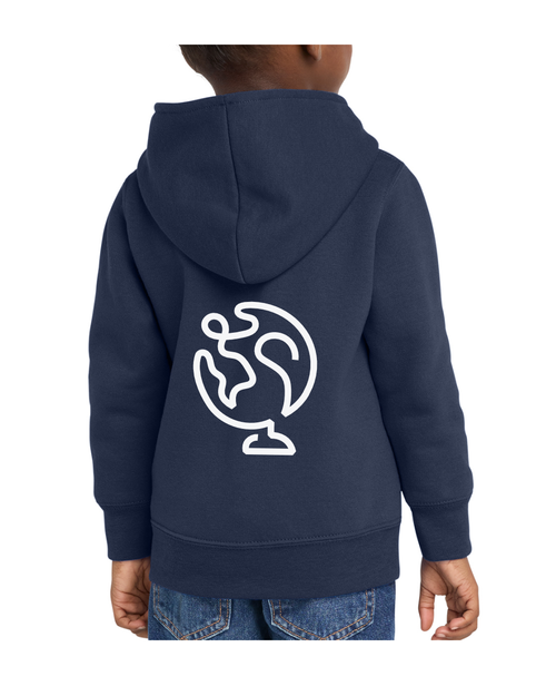 EFB Globe Design - Toddler Fleece Full-Zip  Hooded Sweatshirt