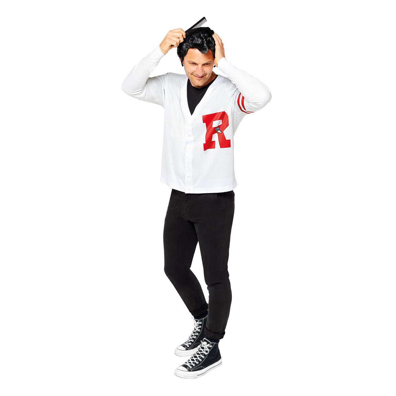 Official Grease Danny Zuko Rydell High Jumper Mens Costume - Fancy Dress VIP