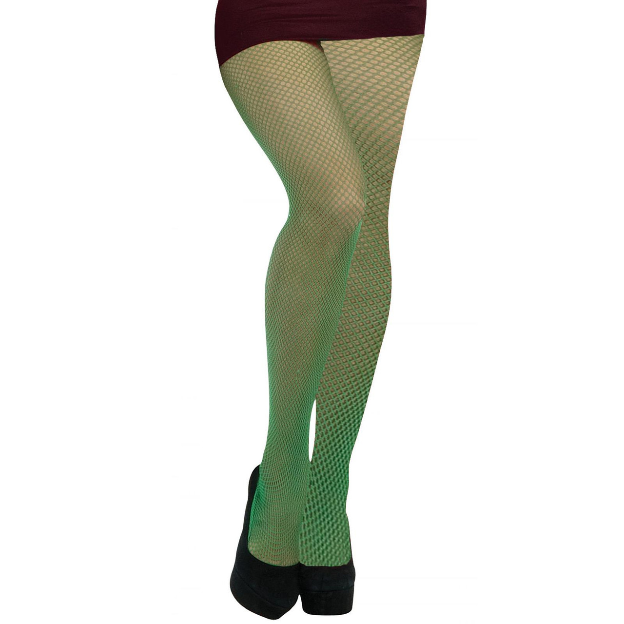 Ladies Green Fishnet Tights - Fancy Dress VIP