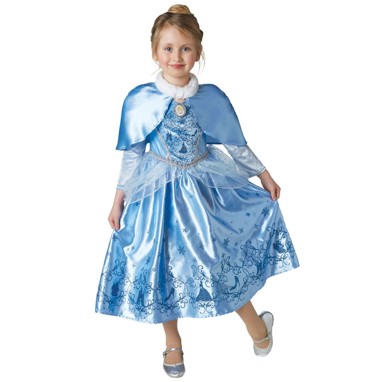 Licensed Girls Cinderella Princess Costume Fairytale Disney Book Week Dress 