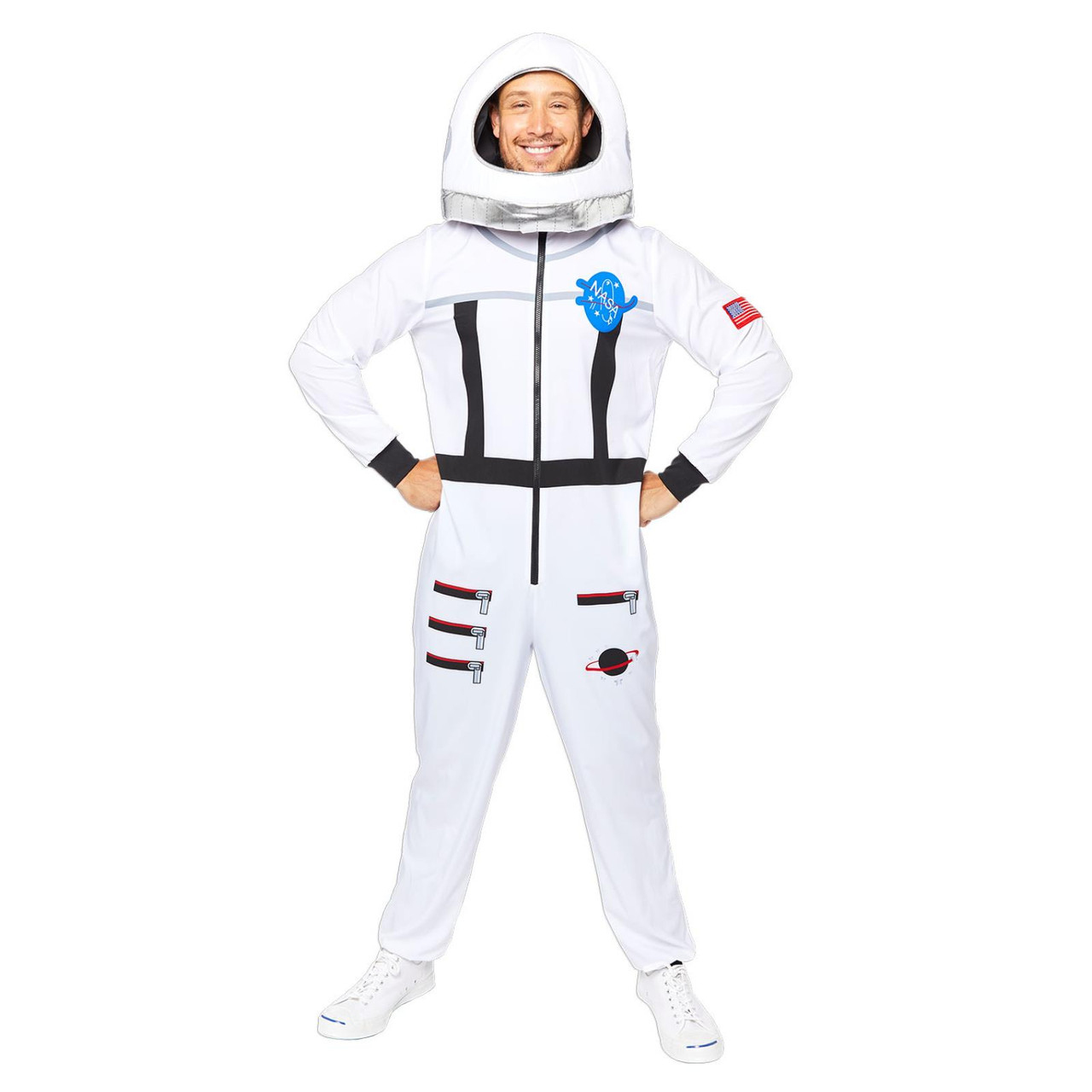 Men s White Astronaut Jumpsuit Costume