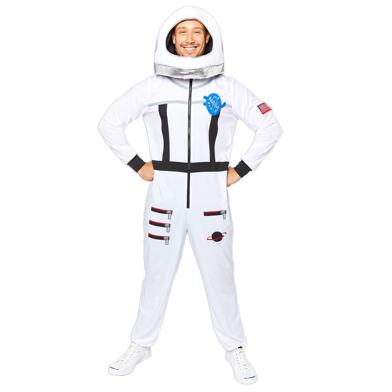 Men s White Astronaut Jumpsuit Costume