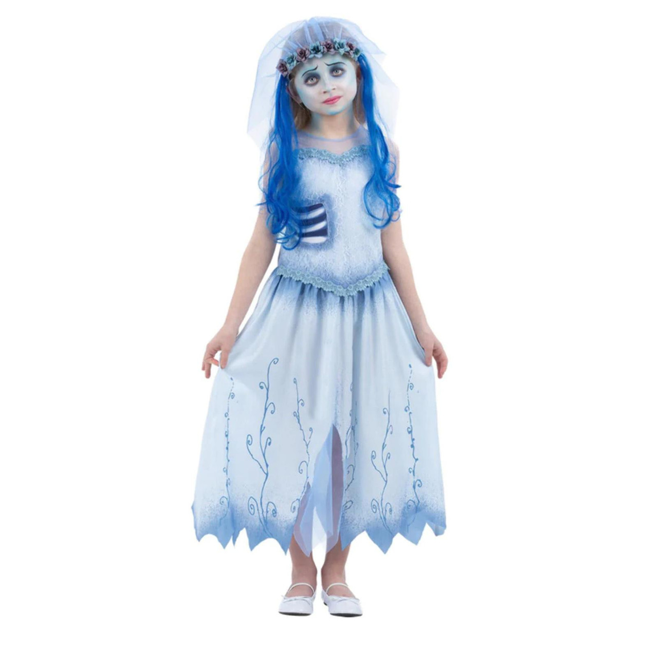 My daughters Corpse Bride Costume. All Blue Blood Palette👻💙 : r