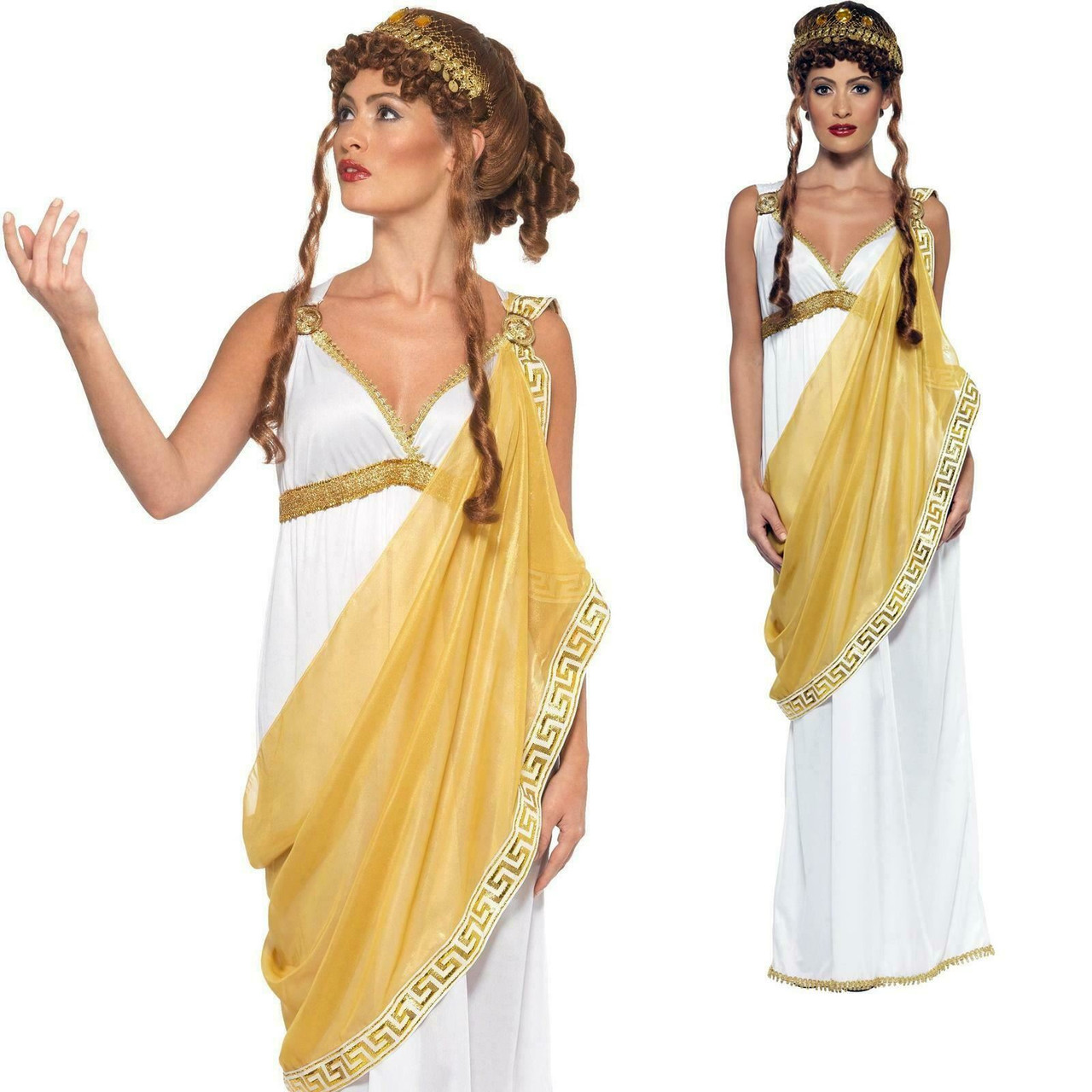 Women's Helen Of Troy Ancient Greek Toga Fancy Dress Costume
