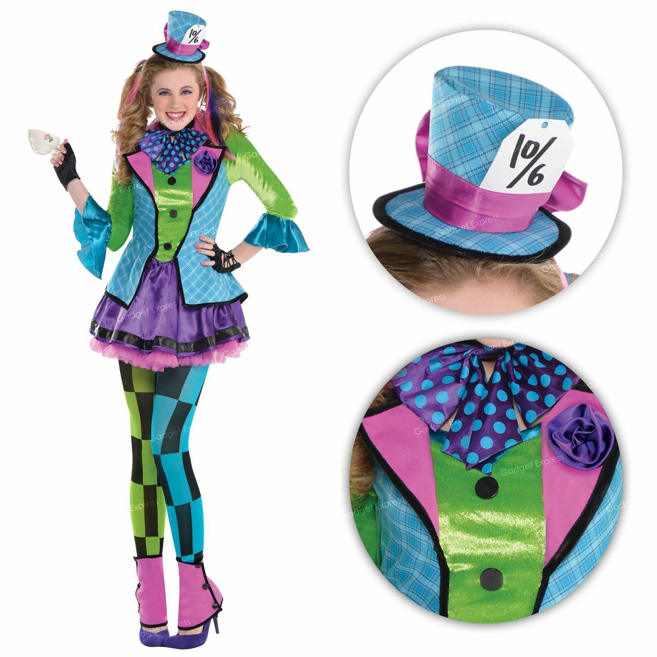 Footless Purple Fishnet Tights - The Mad Hatter