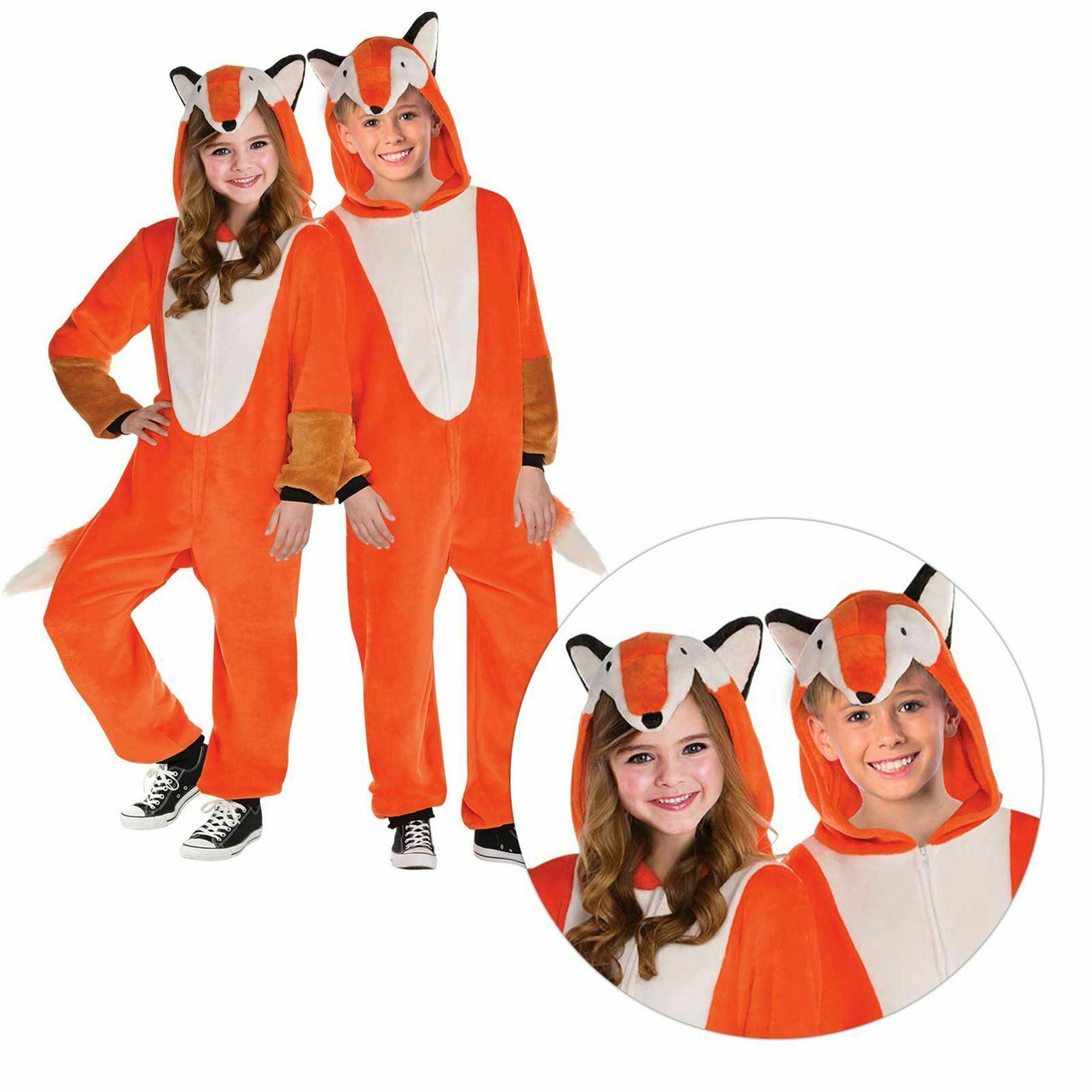 Kids Unisex Zipster Fox Costume - Fancy Dress VIP