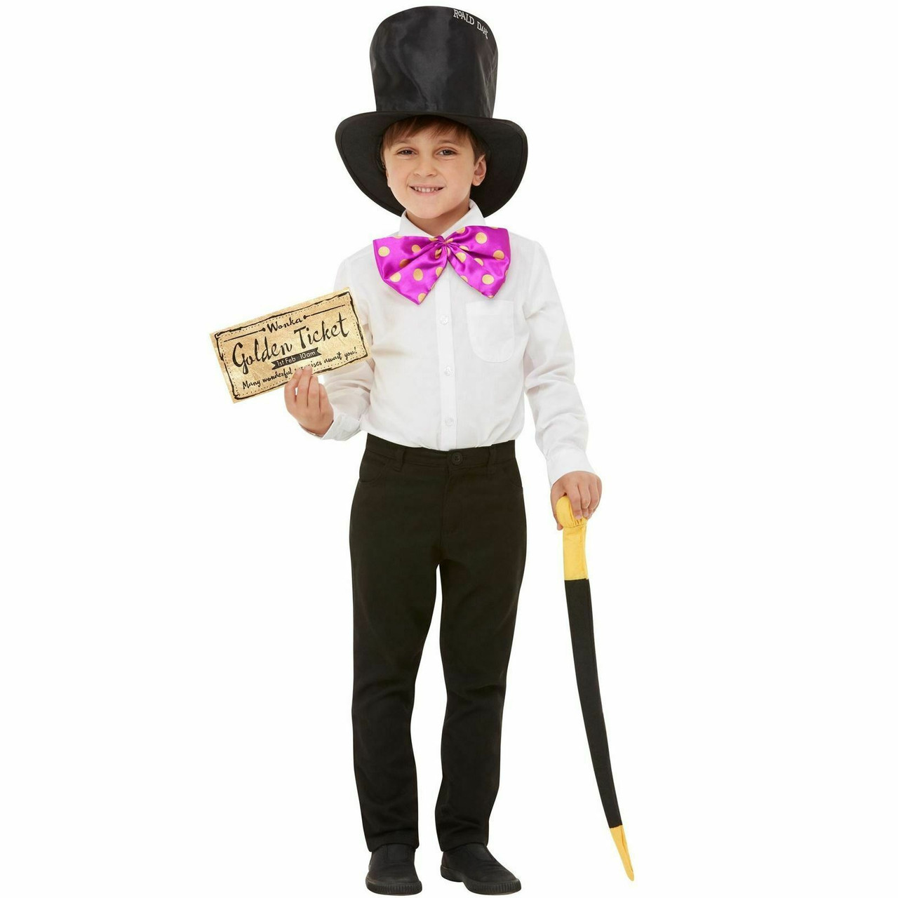 Kids Willy Wonka Roald Dahl Fancy Dress Book Week Costume