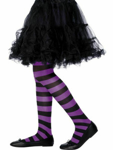Fun Costumes Kid's Black/White Striped Tights