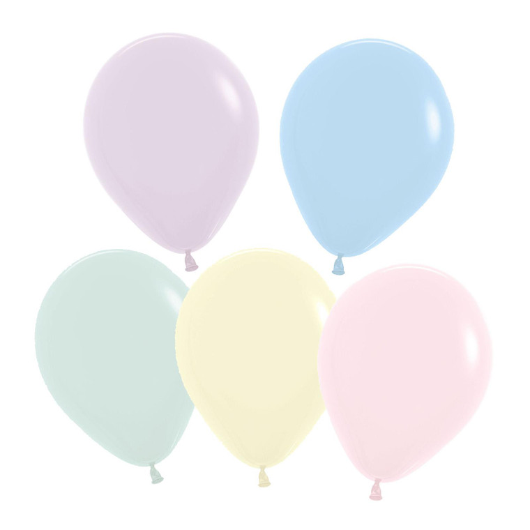 100 Pastel Matte Latex Balloons 13cm