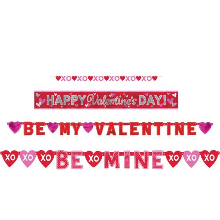 Pack of 4 Happy Valentine's Day Banners