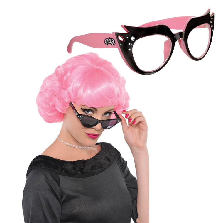 Pink Glasses Wig Fancy Dress Set 