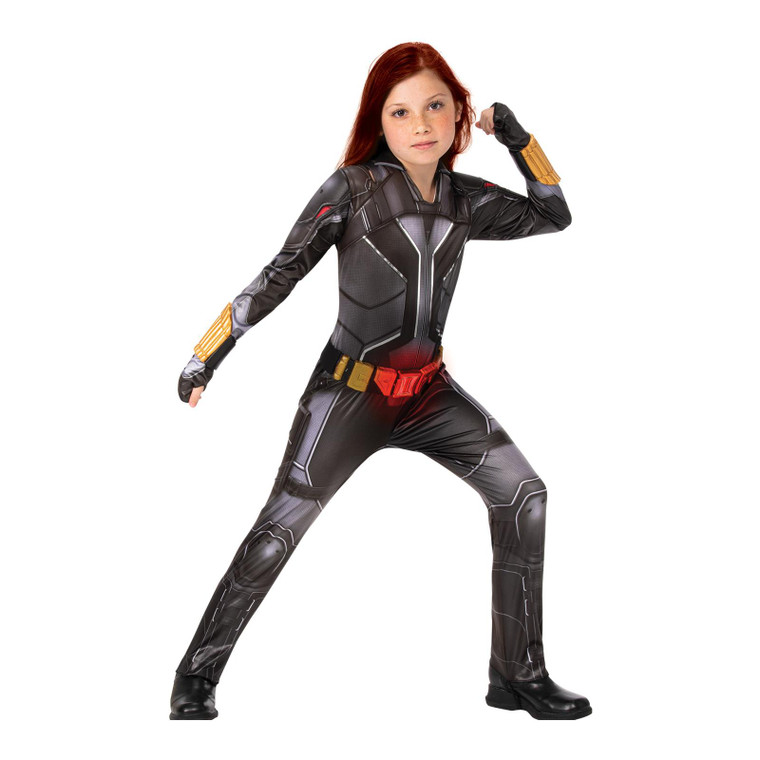 Girls Official Black Widow Costume with Light Up Buckle