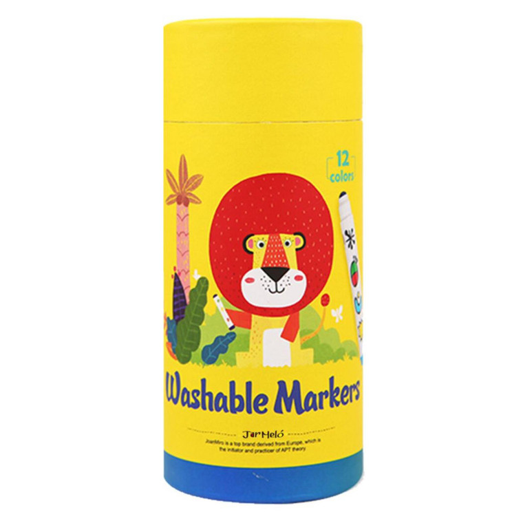 Childrens Round Tip Washable Marker Pens 12 Pack