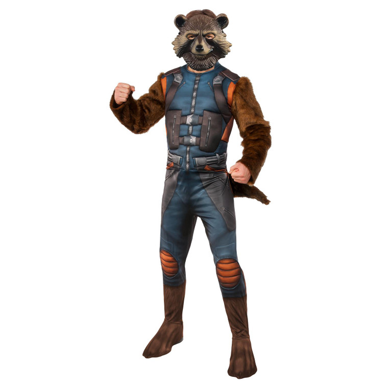 Mens Official Deluxe Rocket Raccoon Costume with Mask