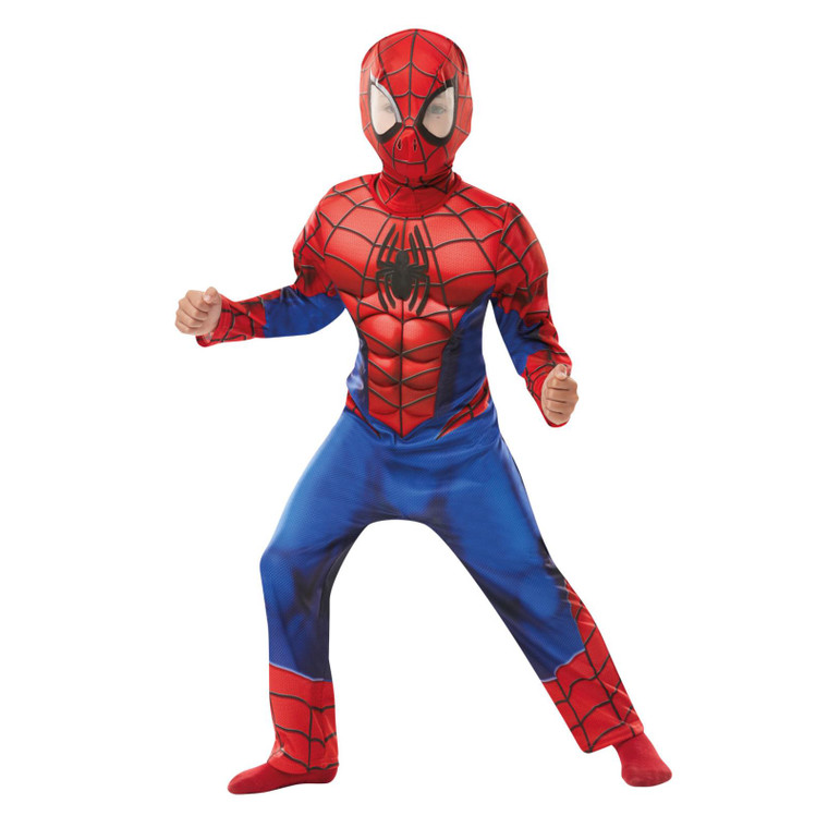 Boys Official Deluxe Muscle Chest Spider-Man Costume