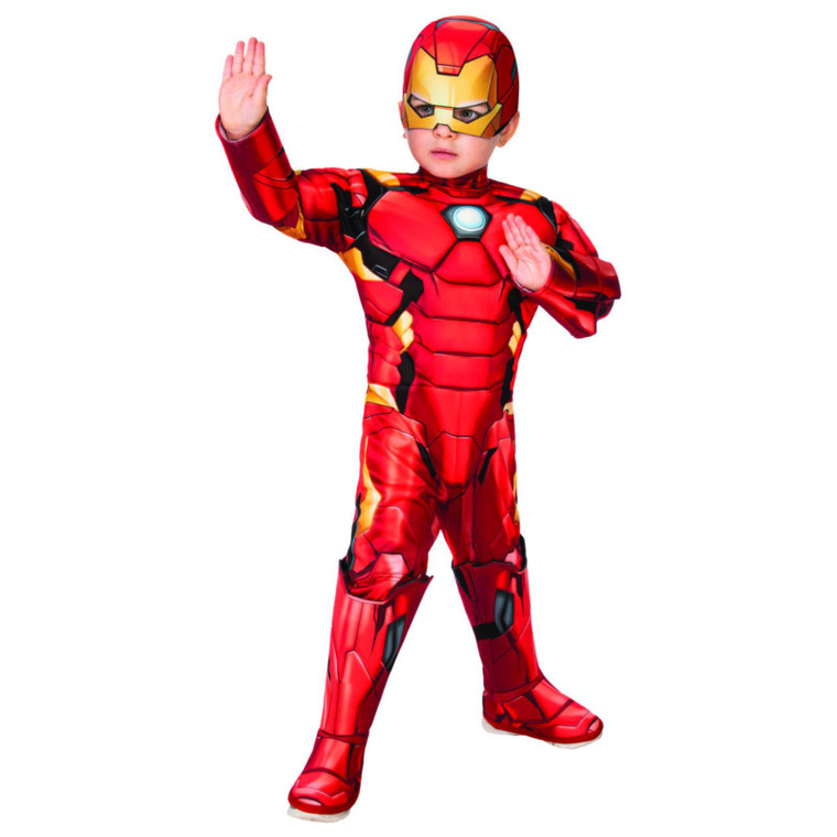 Toddlers Official Iron Man Padded Costume with Mask