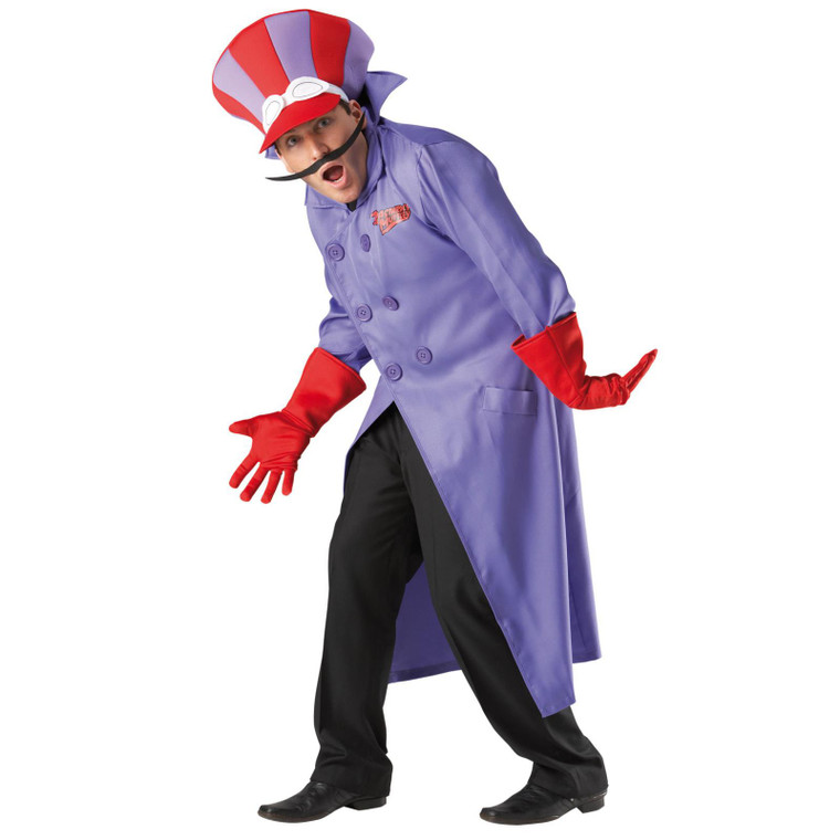 Mens Dick Dastardly Wacky Races Costume with Hat