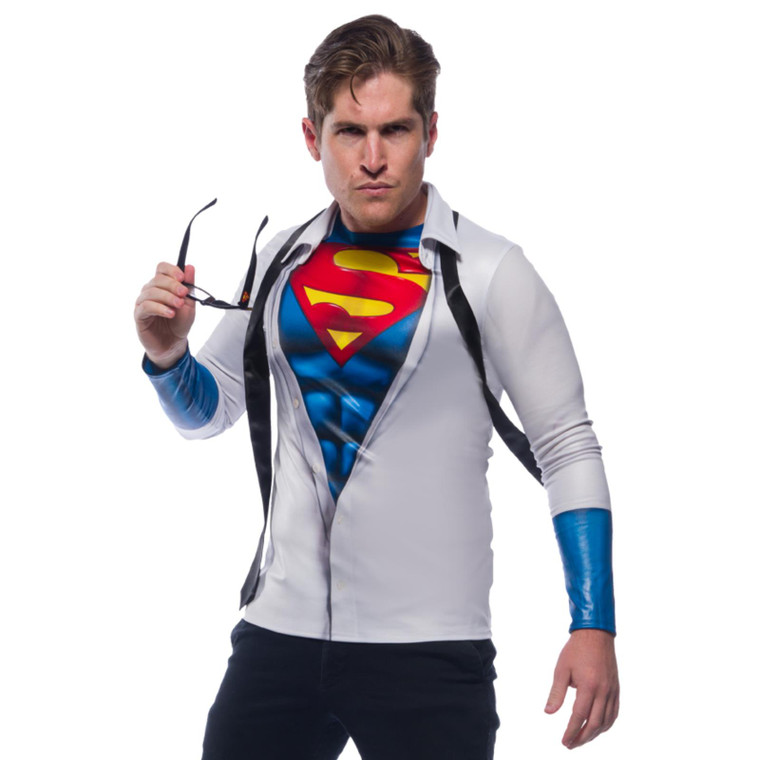 Mens Official DC Superman Photo Real Costume Top