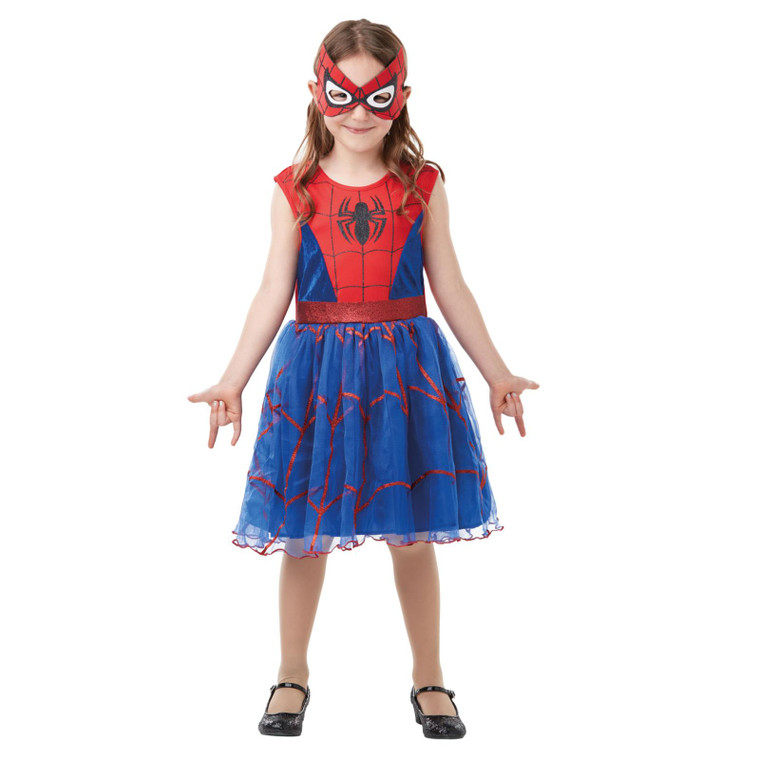 Girls Official Marvel Spider-Girl Glitter Dress Costume