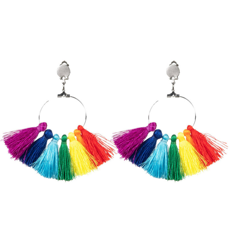 Rainbow Tassel Earrings