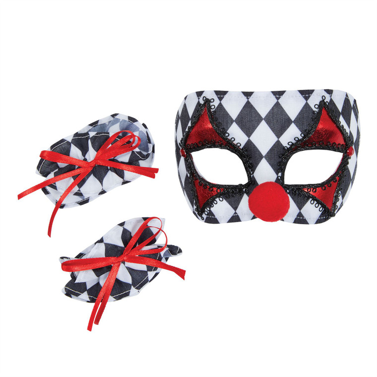 Clown Mask And Cuffs Set