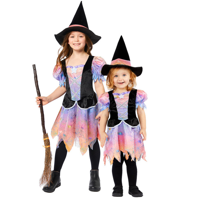 Girls Ombre Spider Witch Fancy Dress Costume 