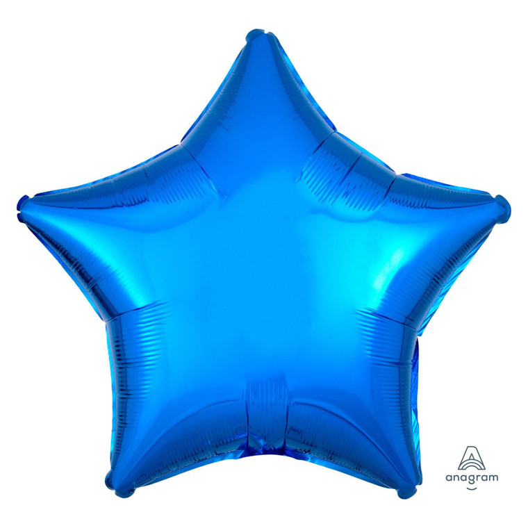 48cm Metallic Blue Star Standard Foil Party Balloon