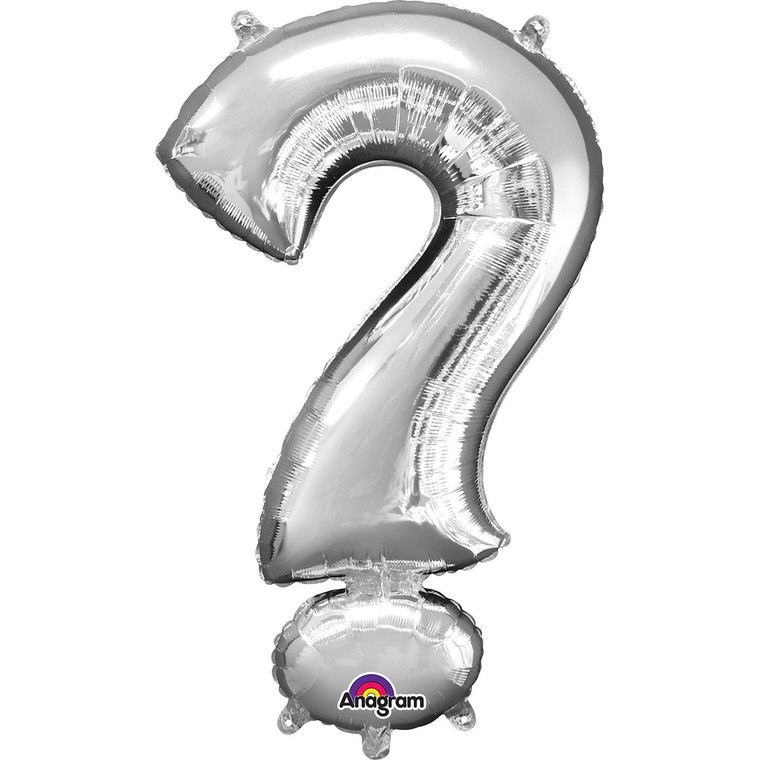 40cm Symbol ? Silver Minishape Foil Balloon 40cm