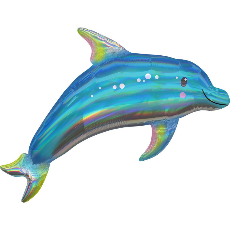 73cm x 68cm Iridescent Dolphin Super Shaped Foil Balloon