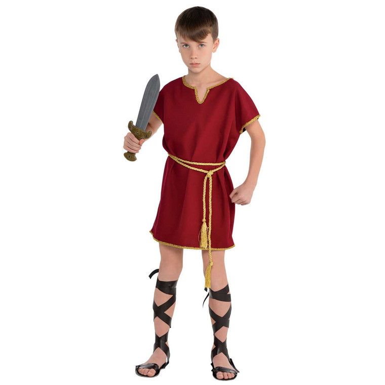 Children's Ancient Greek And Roman Burgundy Tunic