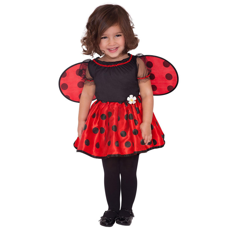 Children's Little Ladybug Red And Black Wing Costume