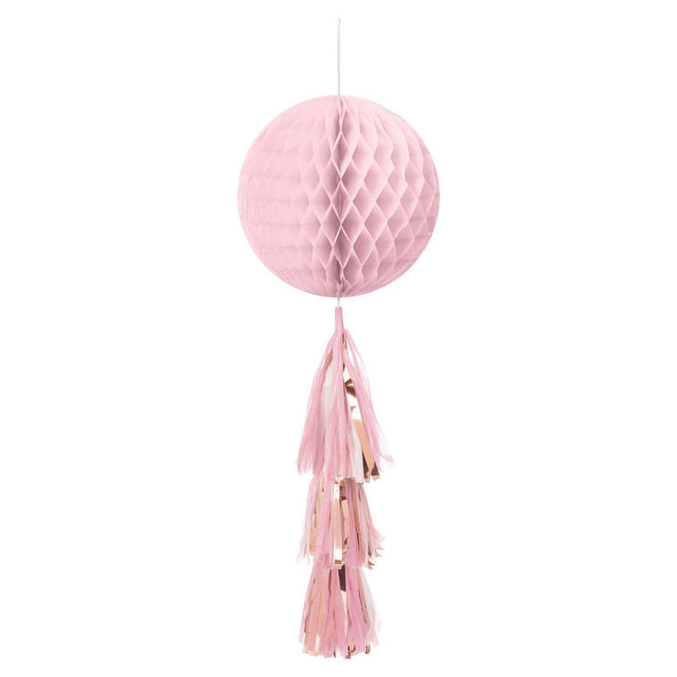 71cm Rose Gold Blush Hanging Honeycomb Decoration