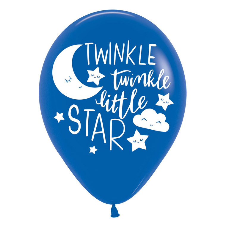 28cm Twinkle Little Star 4 Sided Party Latex Balloon