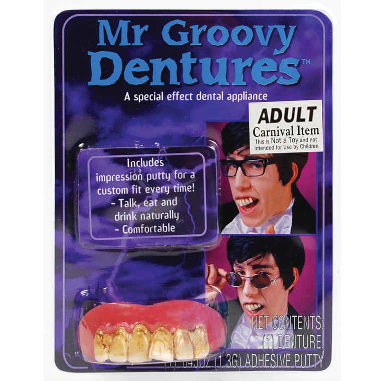 Adults Plastic Multicoloured Mr Groovy Dentures