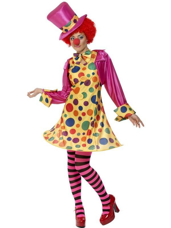 Ladies Clown Fancy Dress Costume
